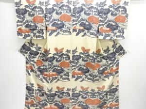 大正ロマン　型染草花模様着物